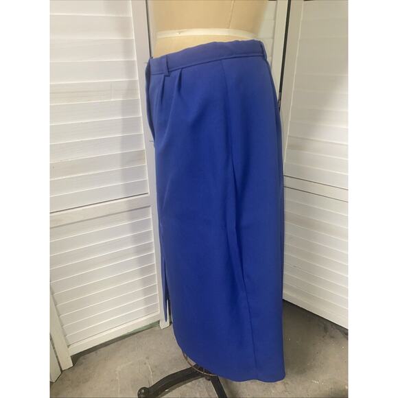 Vintage 70s A Line Midi Periwinkle Blue POLYESTER Skirt Size Large 30” Waist - Picture 5 of 7